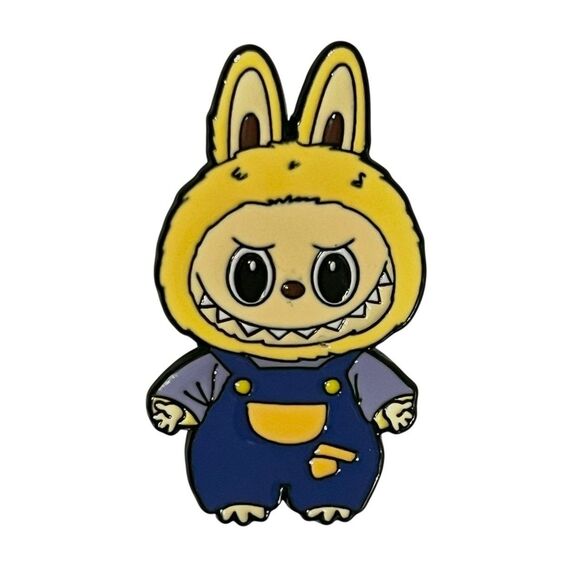 Labubu Dressed Up in Overalls Enamel Pin - Picture 1 of 8